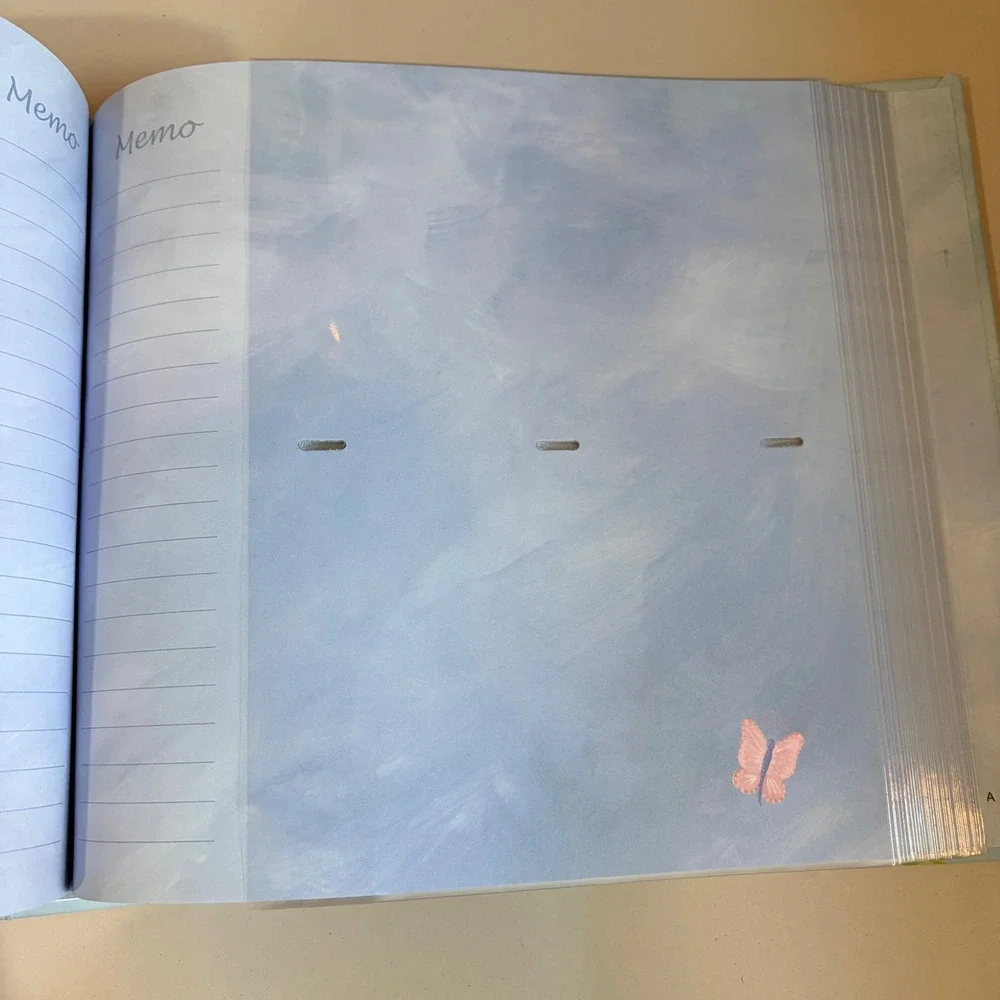 Home Elements Butterfly Photo Album Blue Memories 200 Photos 4x6 Memo Write
